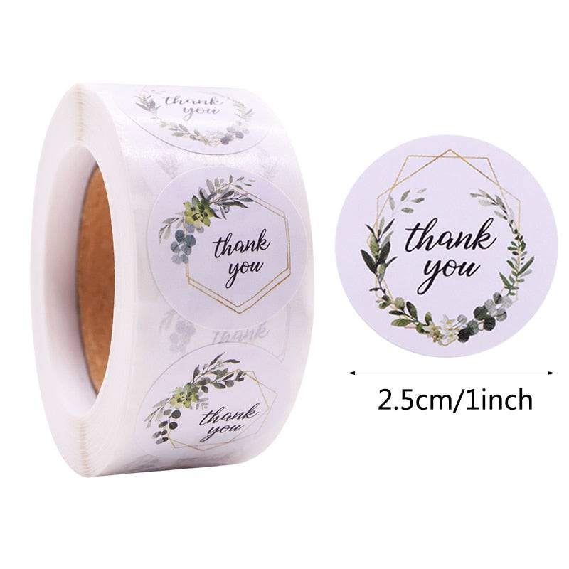 Gift Sealing Stickers 500pcs Thank You Love Design Diary Scrapbooking Stickers Festival Birthday Party Gift Decorations Labels - Quid Mart