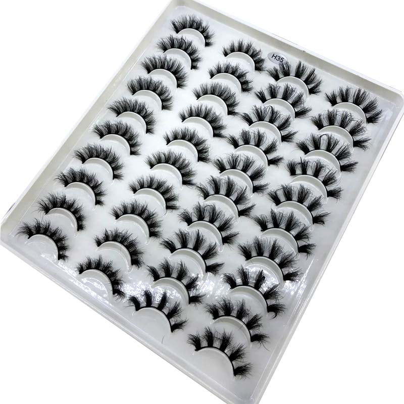 20 Pairs 18-25 mm 3d Mink Lashes Bulk Faux Thick Long Wispy Natural Mink Lashes Pack Short Wholesales Natural False Eyelashes - Quid Mart