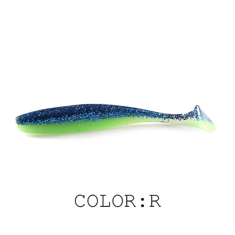 Supercontinent  Soft Lures 50mm 75mm 100mm  Baits Fishing Lure Leurre Shad Double Color Silicone Bait T Tail Wobblers - Quid Mart