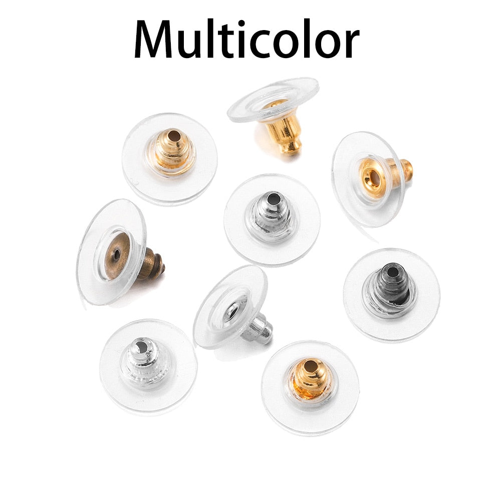 100-200pcs Rubber Earring Backs Stopper Earnuts Stud Earring Back Supplies For Jewelry DIY Jewelry Findings Making Accessories - Quid Mart