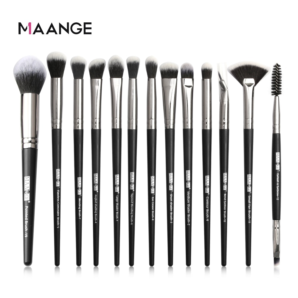 MAANGE Makeup Brushes Pro Pink Brush Set Powder EyeShadow Blending Eyeliner Eyelash Eyebrow Make up Beauty Cosmestic Brushes - Quid Mart