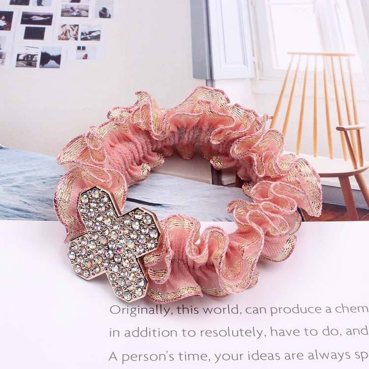 Korean Elegant Flower Scrunchies - Hair Accessories for Women - Quid Mart