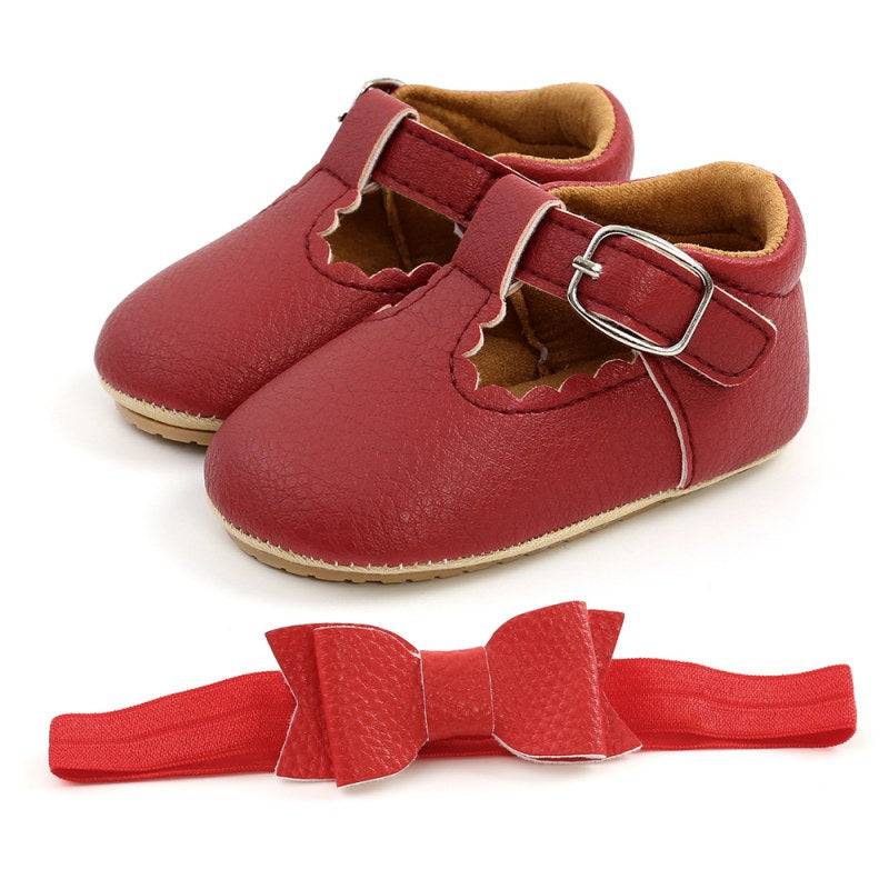 Sequins Baby Shoes: Leather Toddler First Walkers and Headband - Quid Mart