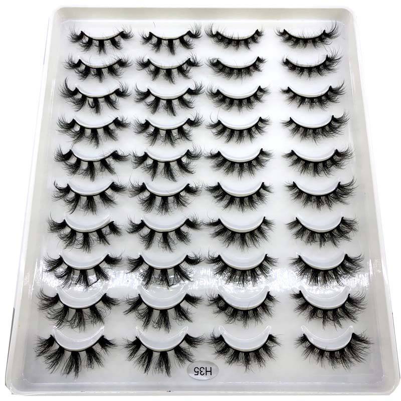 New 20 pairs natural false eyelashes fake lashes long makeup 3d mink eyelashes eyelash extension mink eyelashes for beauty - Quid Mart