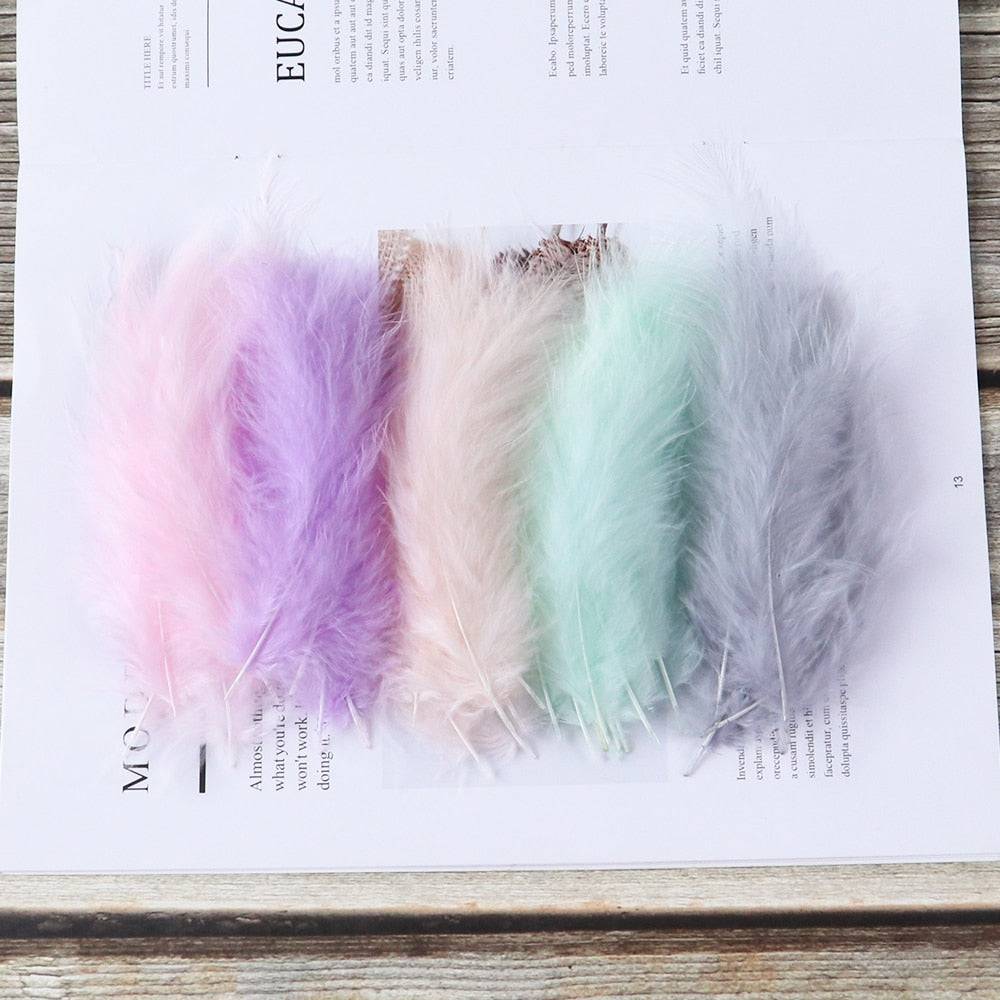 Fluffy Marabou Turkey Feather For Crafts 10-15cm Natural Plumas Jewelry Making Wedding Party Decorative Dream Catcher Feathers - Quid Mart