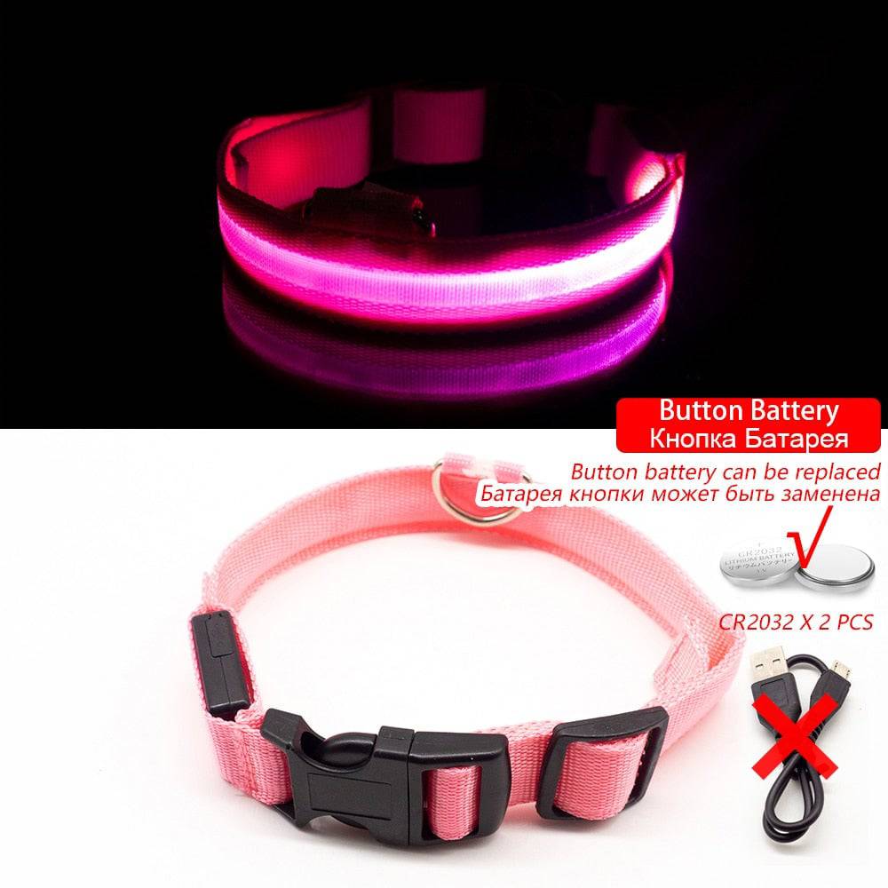 USB Charging/Battery replacement Led Dog Collar Anti-Lost Collar For Dogs Puppies Dog Collars Leads LED Supplies Pet Products - Quid Mart