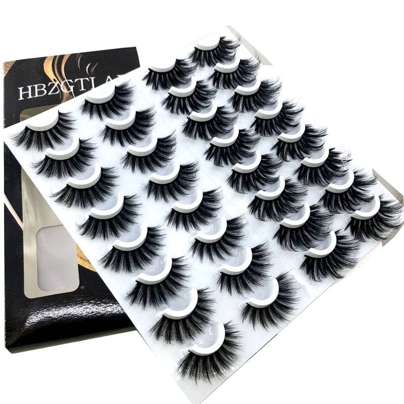 NEW 2-20 pairs 8-25mm fake Eyelashes 100% Mink Eyelashes Mink Lashes Natural Dramatic Volume Eyelashes Extension False Eyelashes - Quid Mart