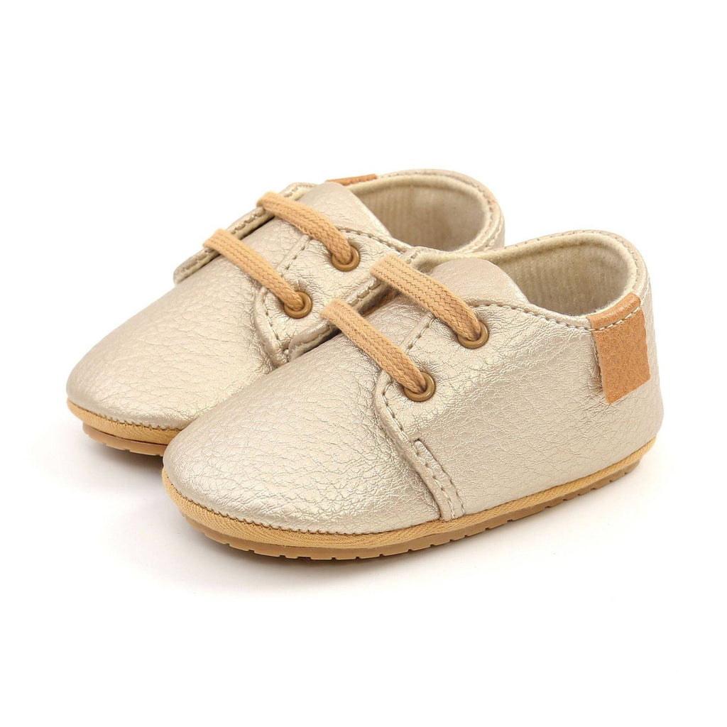 Retro Leather Baby Shoes - Multicolor, Anti-slip, First Walkers - Quid Mart