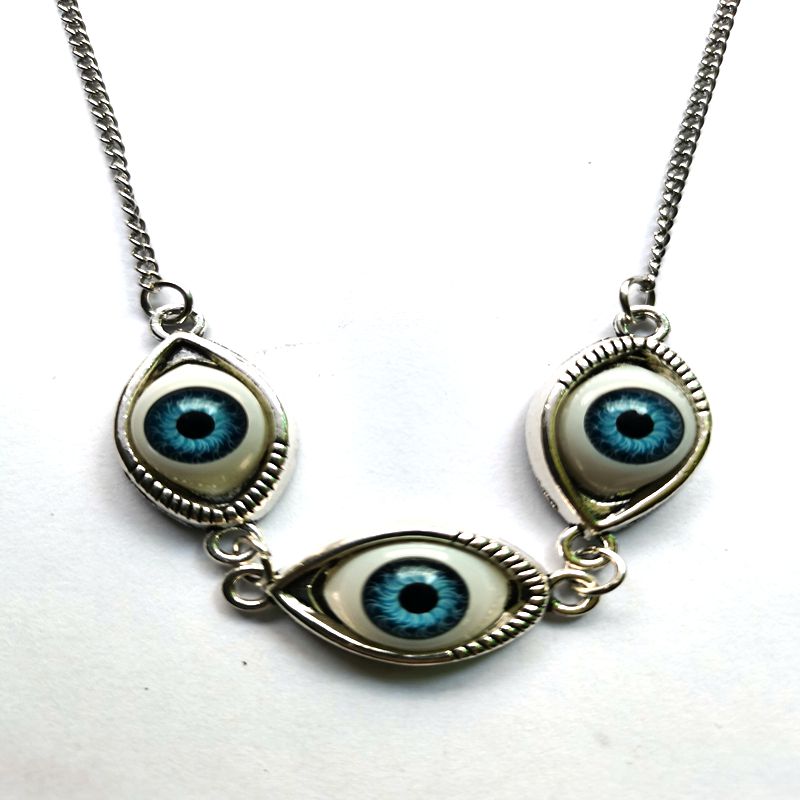 Gothic Kpop Turkish Punk Evil Eye Necklace Pendant For Women Eyeball Brambles Connect Multiple Dense Choker Hip Hop Jewelry Gift - Quid Mart