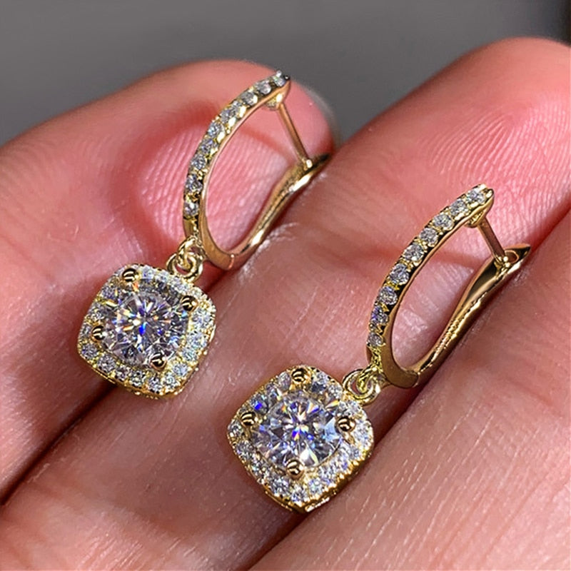 Huitan Square Drop Earrings - Elegant Bridal/Wedding Jewelry, Perfect Gift! - Quid Mart