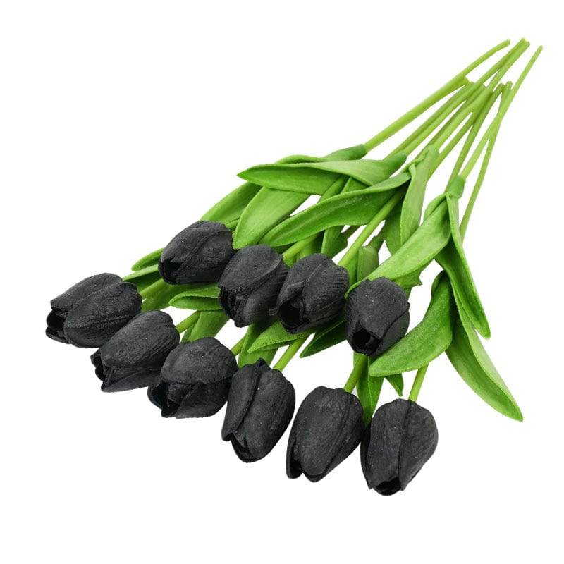 10 Real Touch Tulip Bouquets - PE Fake Flowers for Wedding, Home, and Garden Decor - Quid Mart