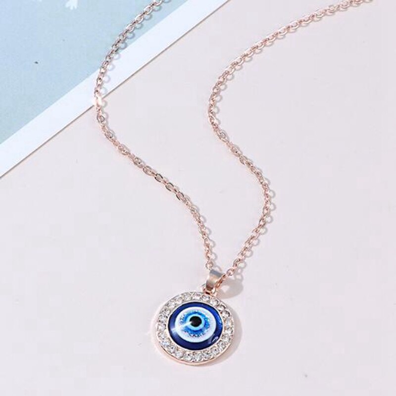 Gothic Kpop Turkish Punk Evil Eye Necklace Pendant For Women Eyeball Brambles Connect Multiple Dense Choker Hip Hop Jewelry Gift - Quid Mart