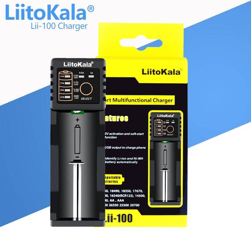 LiitoKala Lii-100 lii-202 Lii-402 Lii-S2 S4 C2 D4 18650 Battery Charger For 26650 16340 14500  LiFePO4 1.2V Ni-MH Ni-Cd smart - Quid Mart