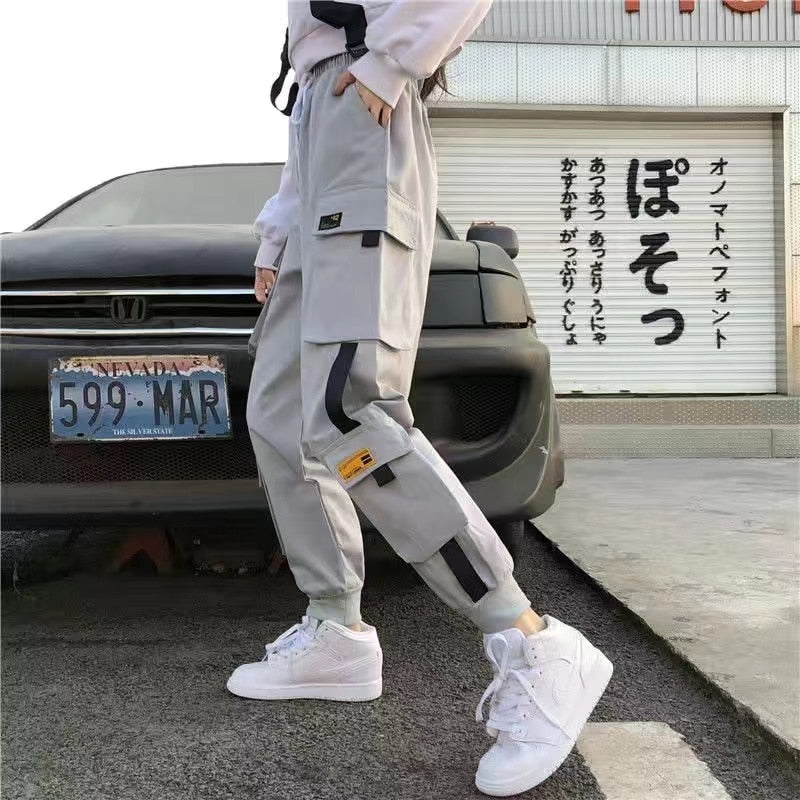 Women's High Waist Cargo Pants: Fashion, Punk, Harem, Pockets, Jogger - Quid Mart