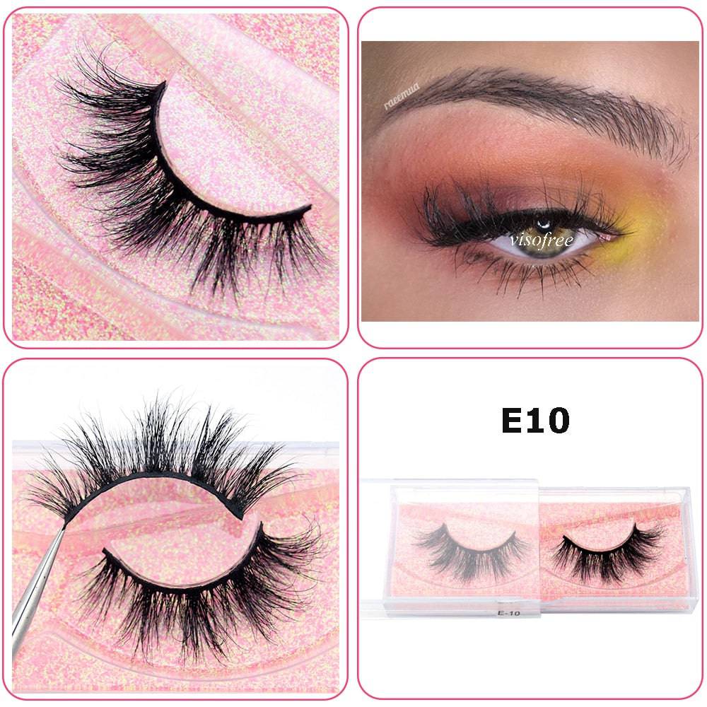 3D Real Mink False Eyelash Strip Mink Lashes Thick Fake False Eyelashes Makeup Beauty Handmade 100% Glitter Packing D101 - Quid Mart