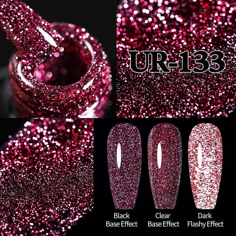 UR SUGAR Sparkling Gel Nail Polish Reflective Glitter Nail Gel Semi Permanent Nail Art Varnish For Manicures Need Base Top Coat - Quid Mart