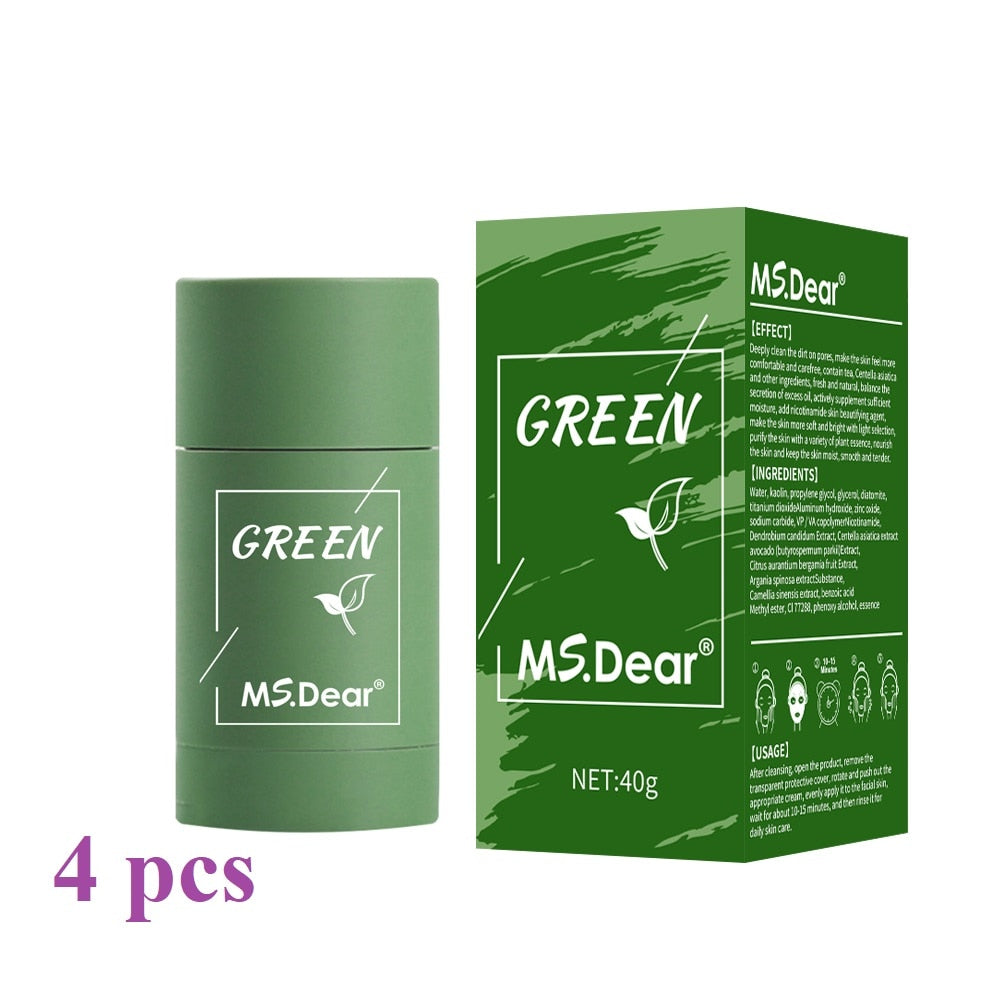 Dropshipping Green Tea Cleansing Solid Mask Purifying Clay Stick Mask Skin Care Anti Acne Remove Blackhead Mud Mask Dropship - Quid Mart