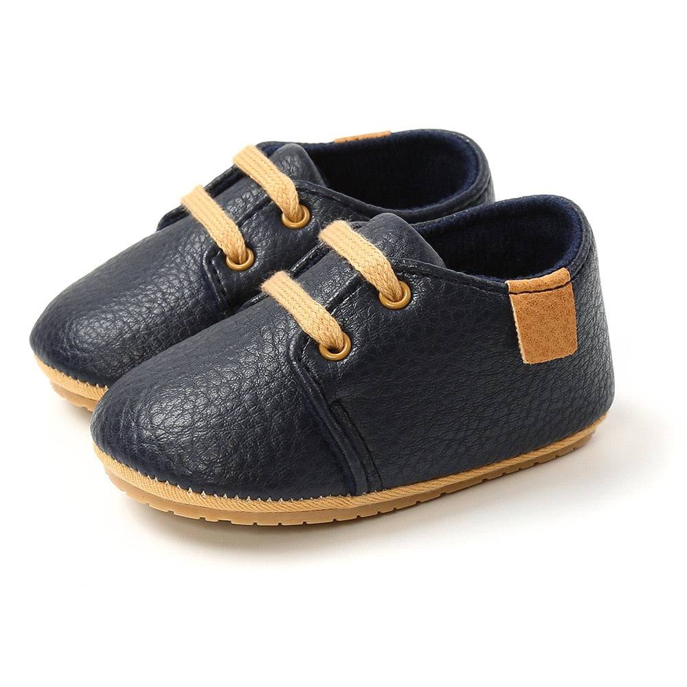 Retro Leather Baby Shoes - Multicolor, Anti-slip, First Walkers - Quid Mart