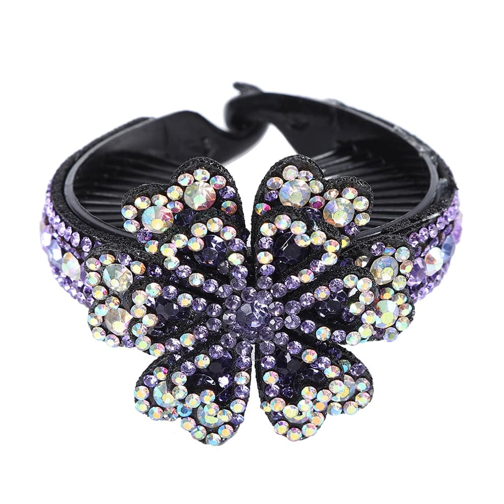 Molans Crystal Rhinestone Hair Claws - Women's Flower Hair Clips - Quid Mart