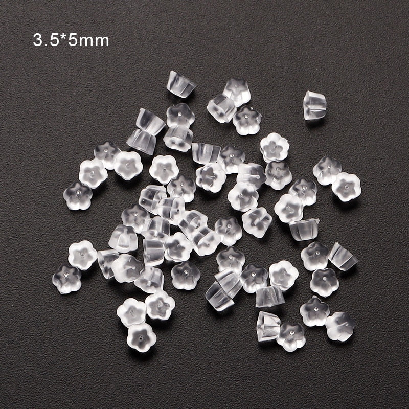 100-500pcs/Lot Rubber Ear Backs Stopper Earnuts Stud Earring Back Supplies For DIY Jewelry Findings Making Accessories Wholesale - Quid Mart