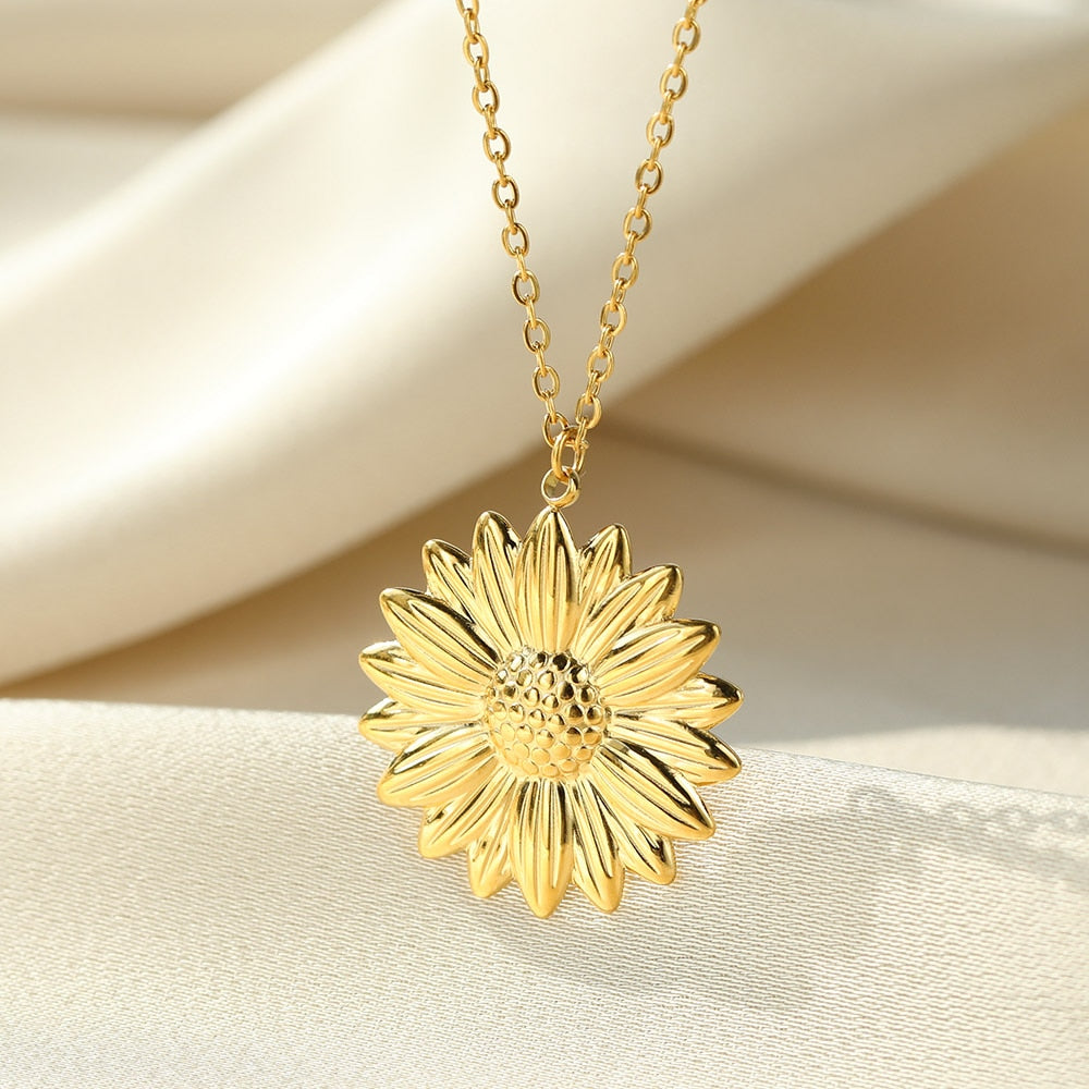 You Are My Sunshine Open Locket Sunflower Pendant Necklace Boho Jewelry Best Friendship Gifts Bff Letter Necklace Collier - Quid Mart