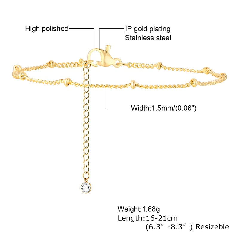 Ultra Thin Chain Link Cross Bracelet Stainless Steel Women&#39;s Adjustable Link Stacked Layered Chain Bracelets - Quid Mart