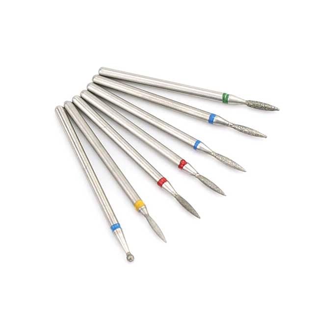 7pcs/Set Diamond Nail Drill Bit Rotery Electric Milling Cutters For Pedicure Manicure Files Cuticle Burr Nail Tools Accessories - Quid Mart