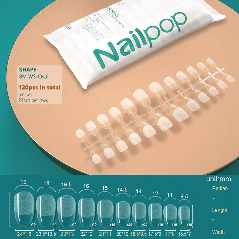 NAILPOP 120pcs False Nails Acrylic Press on Nails Coffin Artificial Nails Clear Fake Nail Tips for Extension Manicure Tool - Quid Mart