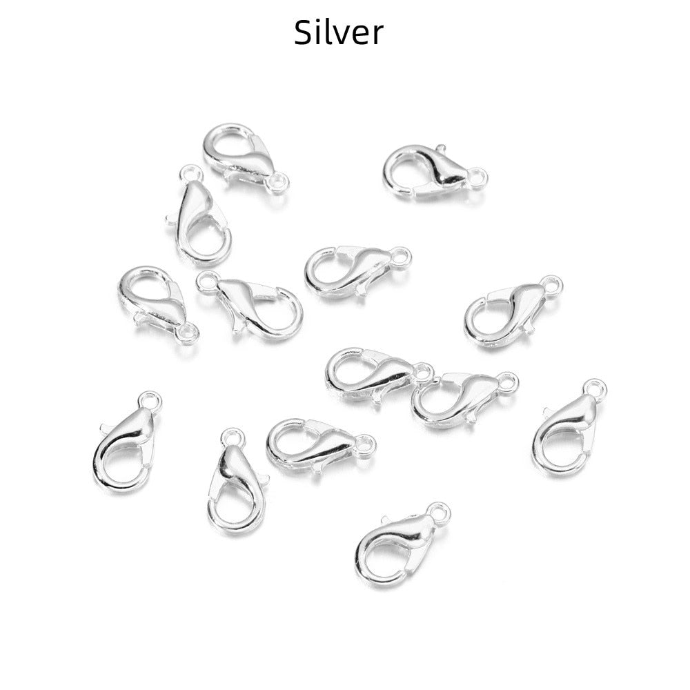 50pcs/lot Jewelry Findings Alloy Lobster Clasp Hooks For Jewelry Making Necklace bracelet Chain DIY Supplies Accessories - Quid Mart