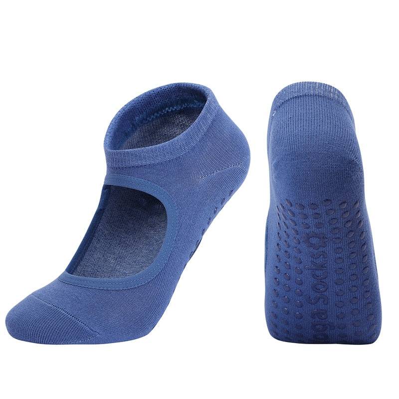 Women High Quality Pilates Socks Anti-Slip Breathable Backless Yoga Socks Ankle Ladies Ballet Dance Sports Socks for Fitness Gym - Quid Mart