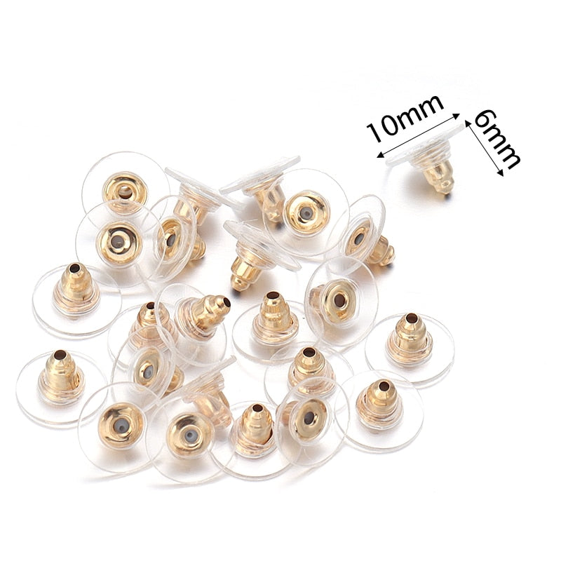 100-500pcs/Lot Rubber Ear Backs Stopper Earnuts Stud Earring Back Supplies For DIY Jewelry Findings Making Accessories Wholesale - Quid Mart