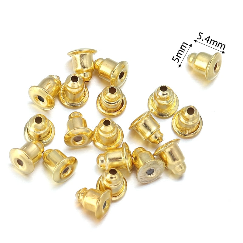 100-500pcs/Lot Rubber Ear Backs Stopper Earnuts Stud Earring Back Supplies For DIY Jewelry Findings Making Accessories Wholesale - Quid Mart