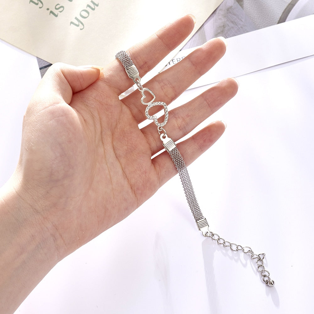 Rhinestone Infinity Bracelet Men&#39;s Women&#39;s Jewelry 8 Number Pendant Charm Blange Couple Bracelets For Lover Friend Women Gifts - Quid Mart