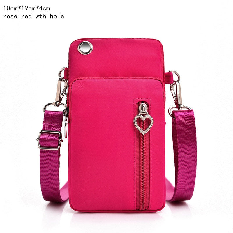 Women&#39;s Mini Shoulder Bag Oxford Waterproof Handbag Wrist Pouch Wallet Sports Cell Mobile Phone Bag Crossbody Bags for Girls - Quid Mart