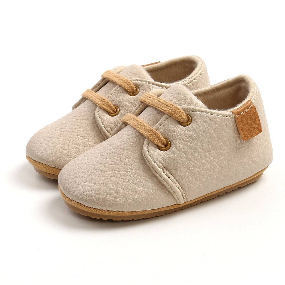 Retro Leather Baby Shoes - Multicolor, Anti-slip, First Walkers - Quid Mart