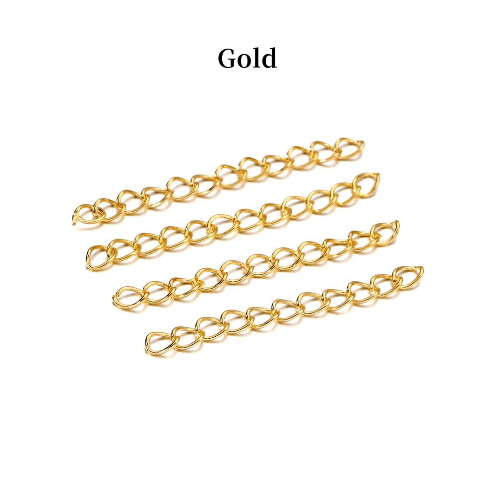 100pcs/lot 50mm 70mm  Necklace Extension Chain Bulk Bracelet Extended Chains Tail Extender For DIY Jewelry Making Findings - Quid Mart