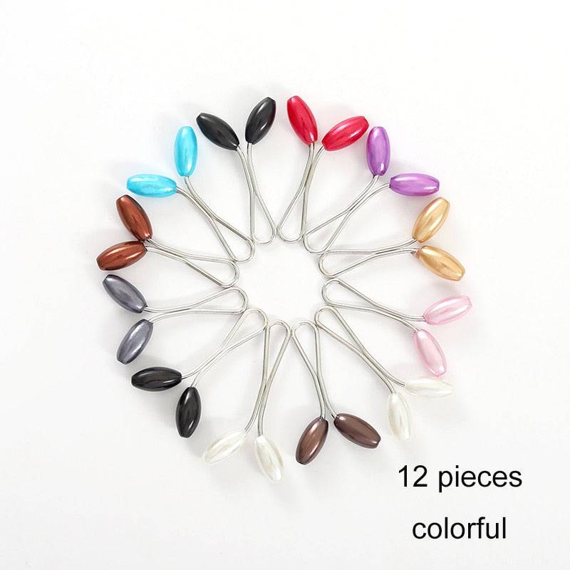 12 pcs Pearl Stylish Scarf Hijab Clips for Women - Quid Mart