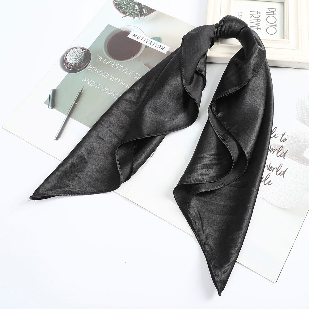 Haimeikang 60x60cm Square Silk Scarf - Women's Fashion Print Neck Scarf - Quid Mart