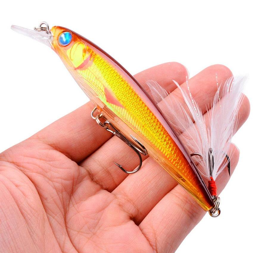 1PCS Laser Minnow Fishing Lure 11CM 13G pesca hooks fish wobbler tackle crankbait artificial japan hard bait swimbait - Quid Mart