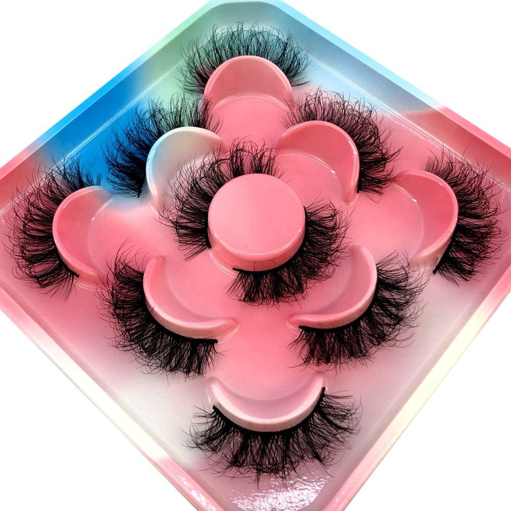 New 5 Pairs 3D Mink Lashes Natural Mink False Eyelashes Dramatic Volume Fake Eyelash Extension Faux Cils Wholesale Makeup Tool - Quid Mart