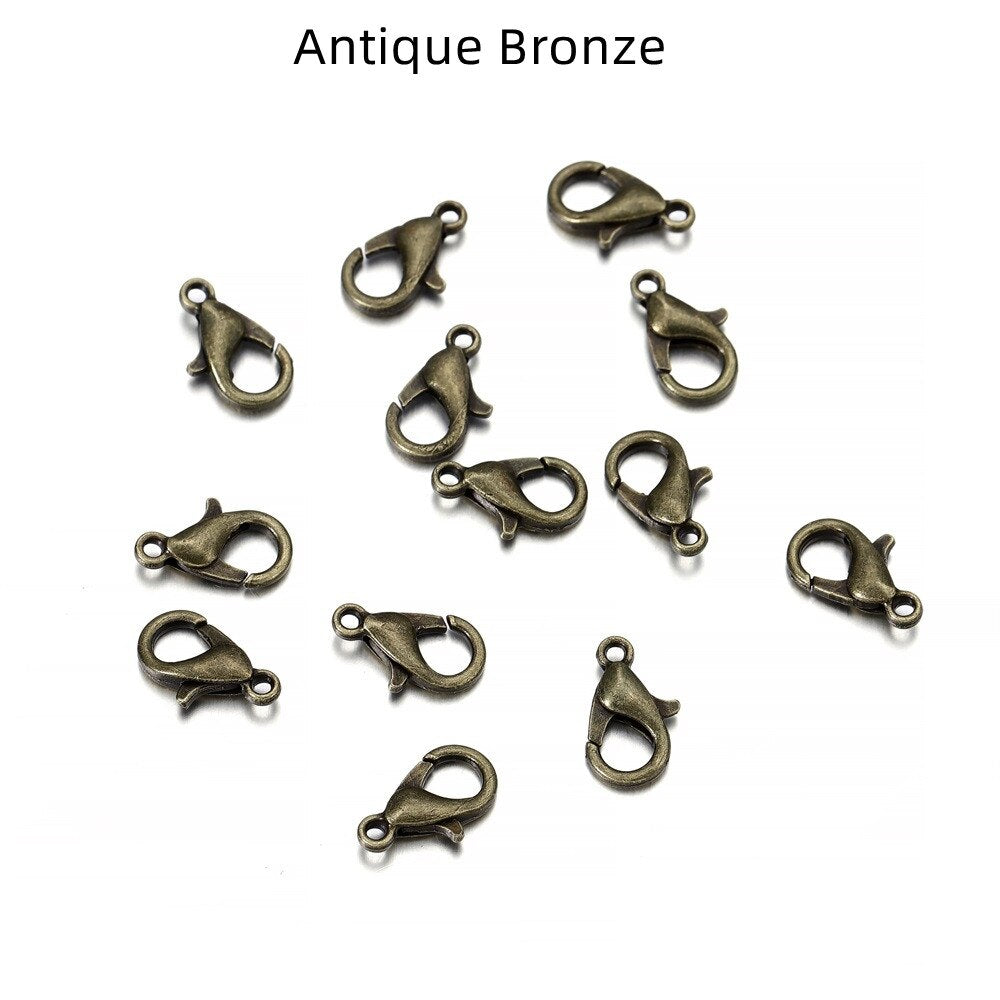 50pcs/lot Jewelry Findings Alloy Lobster Clasp Hooks For Jewelry Making Necklace bracelet Chain DIY Supplies Accessories - Quid Mart