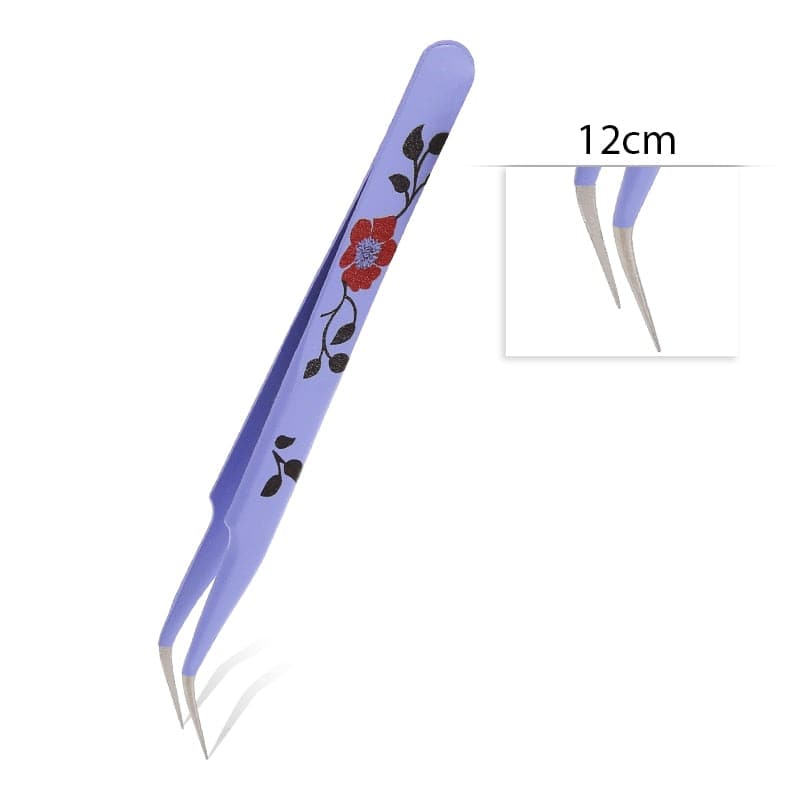 Qiao Excellent Quality Tweezers Bend+Straight New Stainless Steel Industrial Anti-static Cross Tweezers Sewing Accessories Tools - Quid Mart