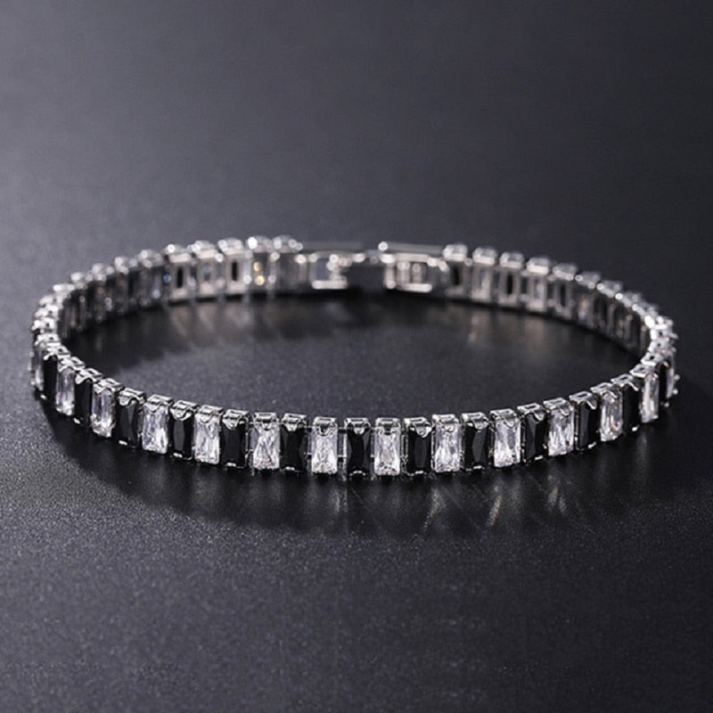 4mm Cubic Zirconia Green Tennis Bracelet Chain Bracelets For Women Men Gold Silver Color Hand Chain CZ Chain Homme Jewelry - Quid Mart