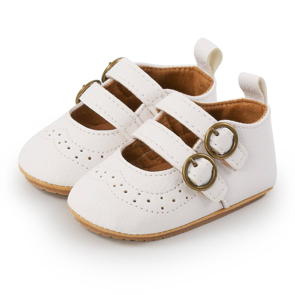 Retro Leather Baby Shoes - Multicolor, Anti-slip, First Walkers - Quid Mart