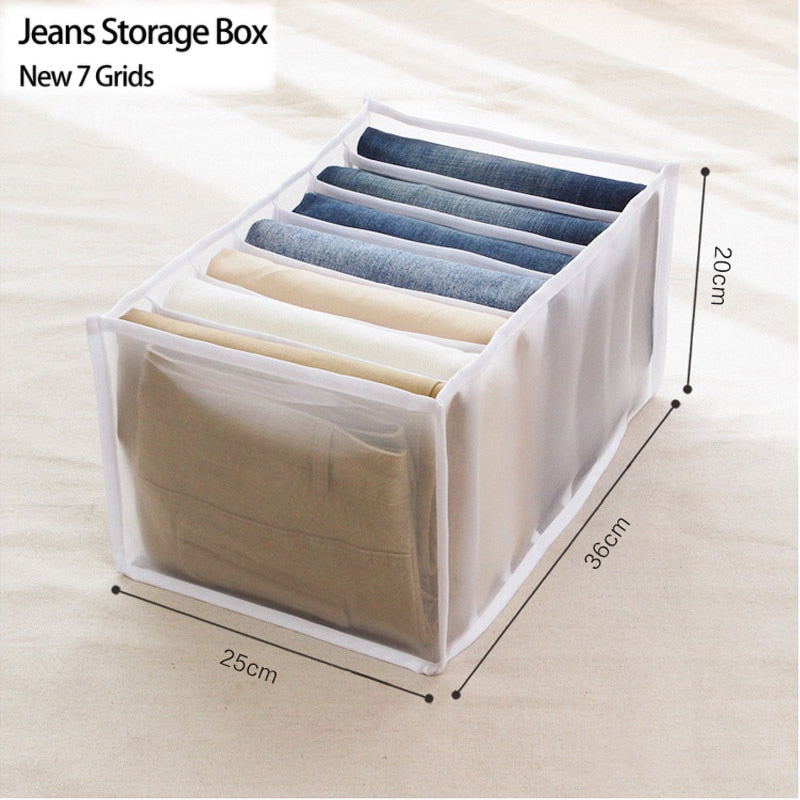 Sweater Clothes Storage Grid Boxes Student Dormitory Wardrobe Closet Drawer Organizer T-shirt Pants Clothing Separation Box - Quid Mart