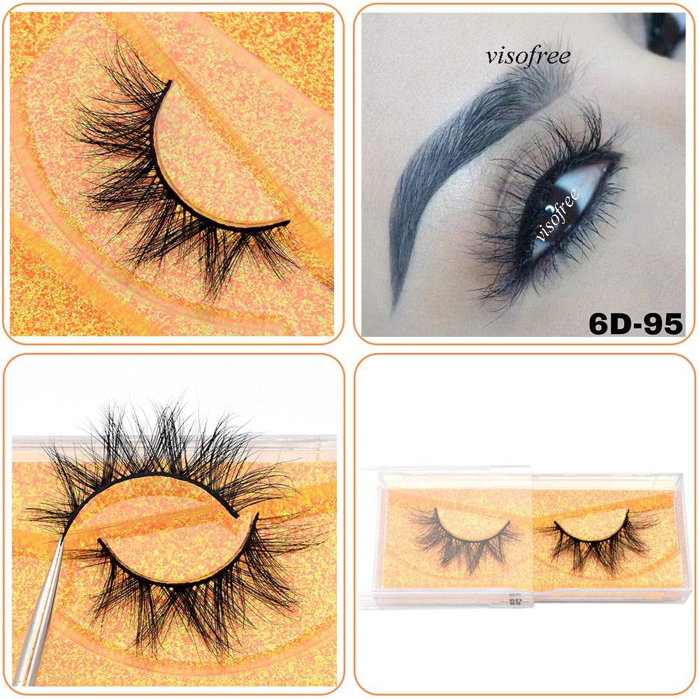 3D Real Mink False Eyelash Strip Mink Lashes Thick Fake False Eyelashes Makeup Beauty Handmade 100% Glitter Packing D101 - Quid Mart