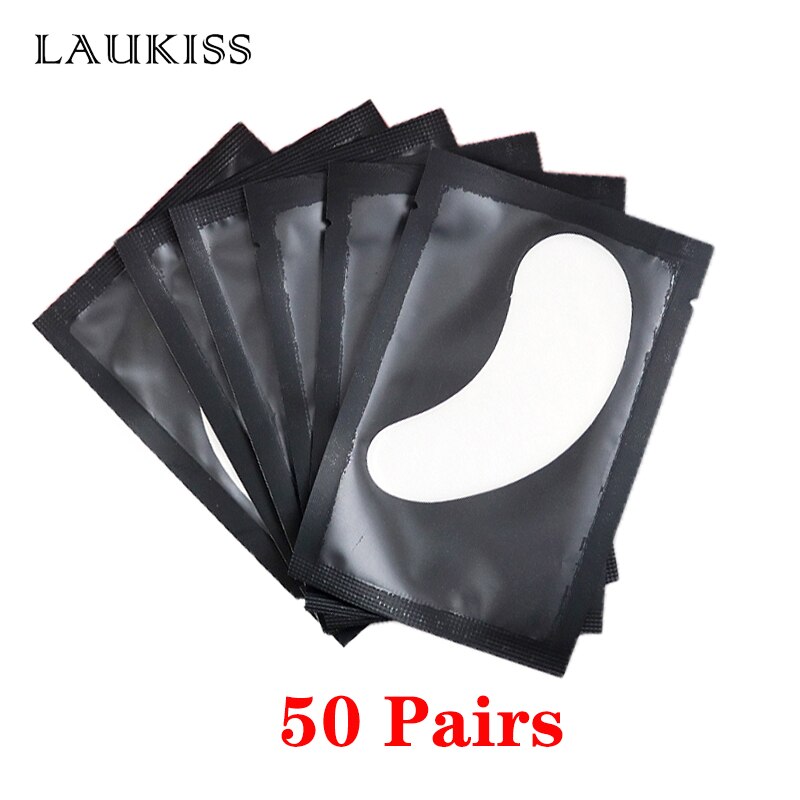 25/50/100Pairs Eye Patches Under Eyelash Pads for Building Hydrogel Paper Patches Pink Lint Free Stickers for False Eyelashes - Quid Mart