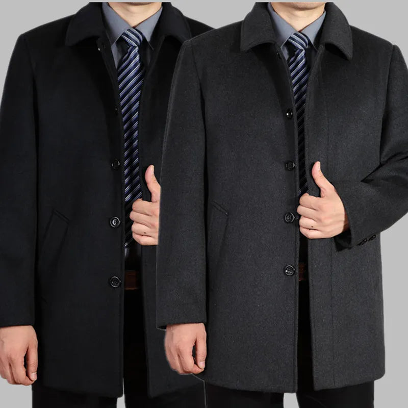 new arrival men's wool coat medium-long male thickening large outerwear winter warm trench plus size M L XL 2XL 3XL 4XL5XL6XL7XL