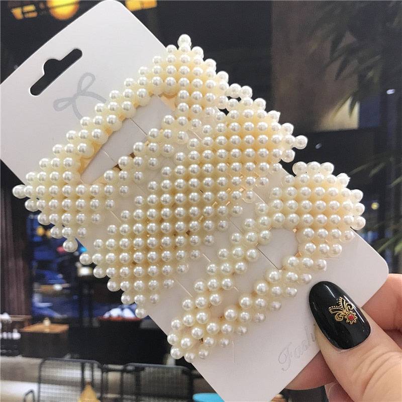 Handmade Pearls Hair Clips Set - Women's Fashion Barrettes - Quid Mart