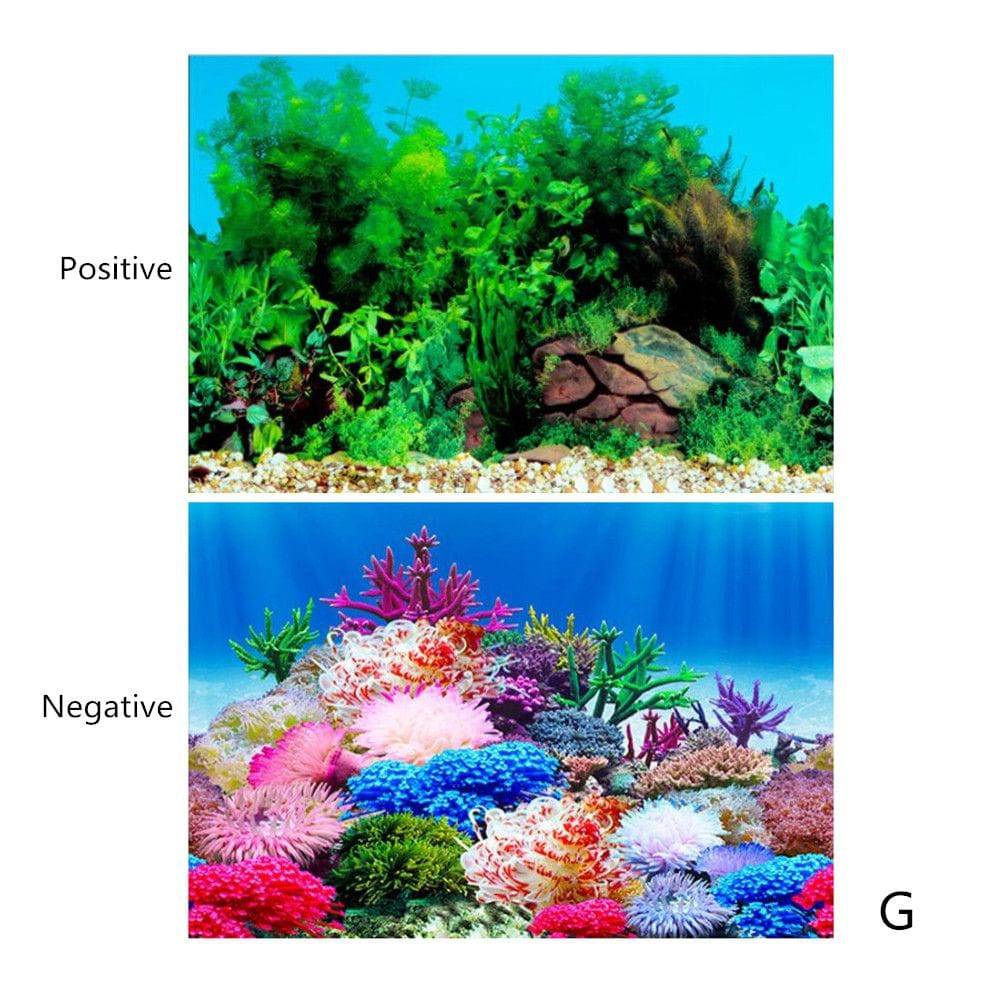 Aquarium Background Decoration Sticker Fish Tank Landscape Sticker Poster Background for Aquarium Ocean Plant Aquascape Painting - Quid Mart